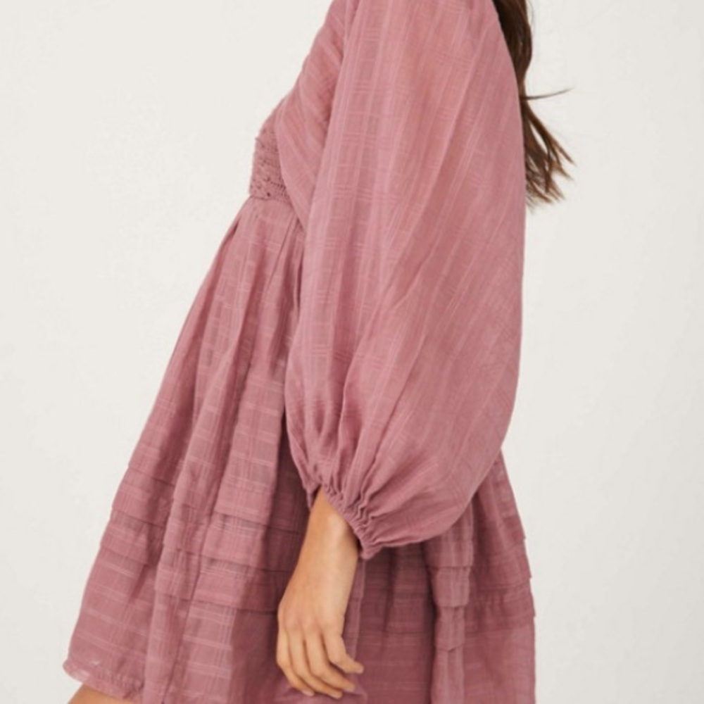 Free People Ari Mini Dress in Dusty Pink - Picture 3 of 11